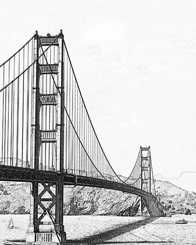 california golden gate bridge printable