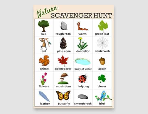 free nature scavenger hunt feature
