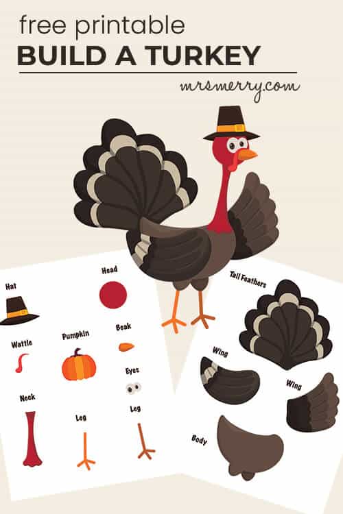 free printable thankful turkey craft for kids