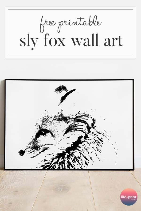 free printable fox wall art - animal art