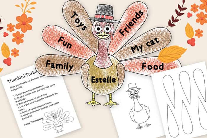 thankful turkey thanksgiving kids craft