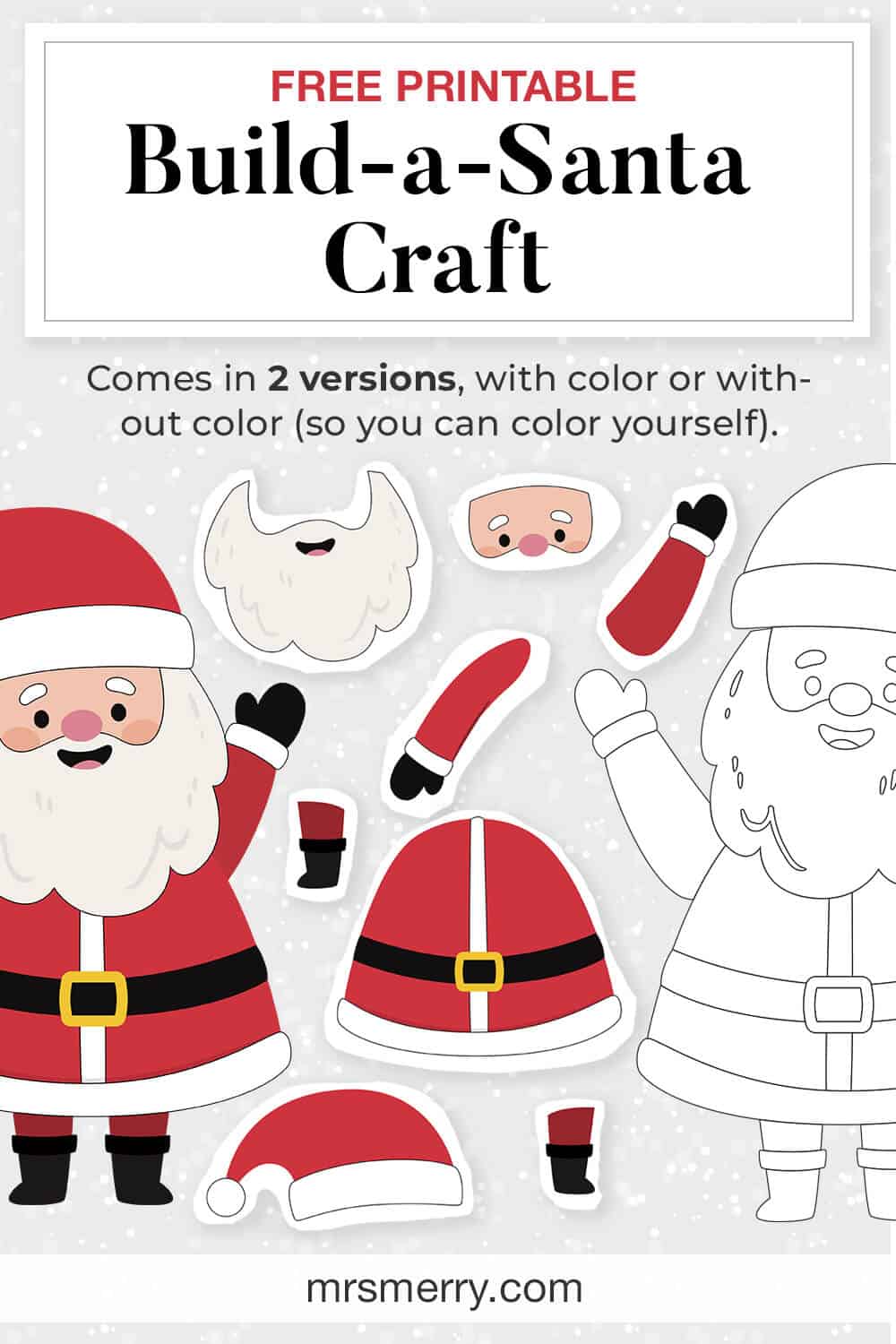 free printable make a santa claus kid craft