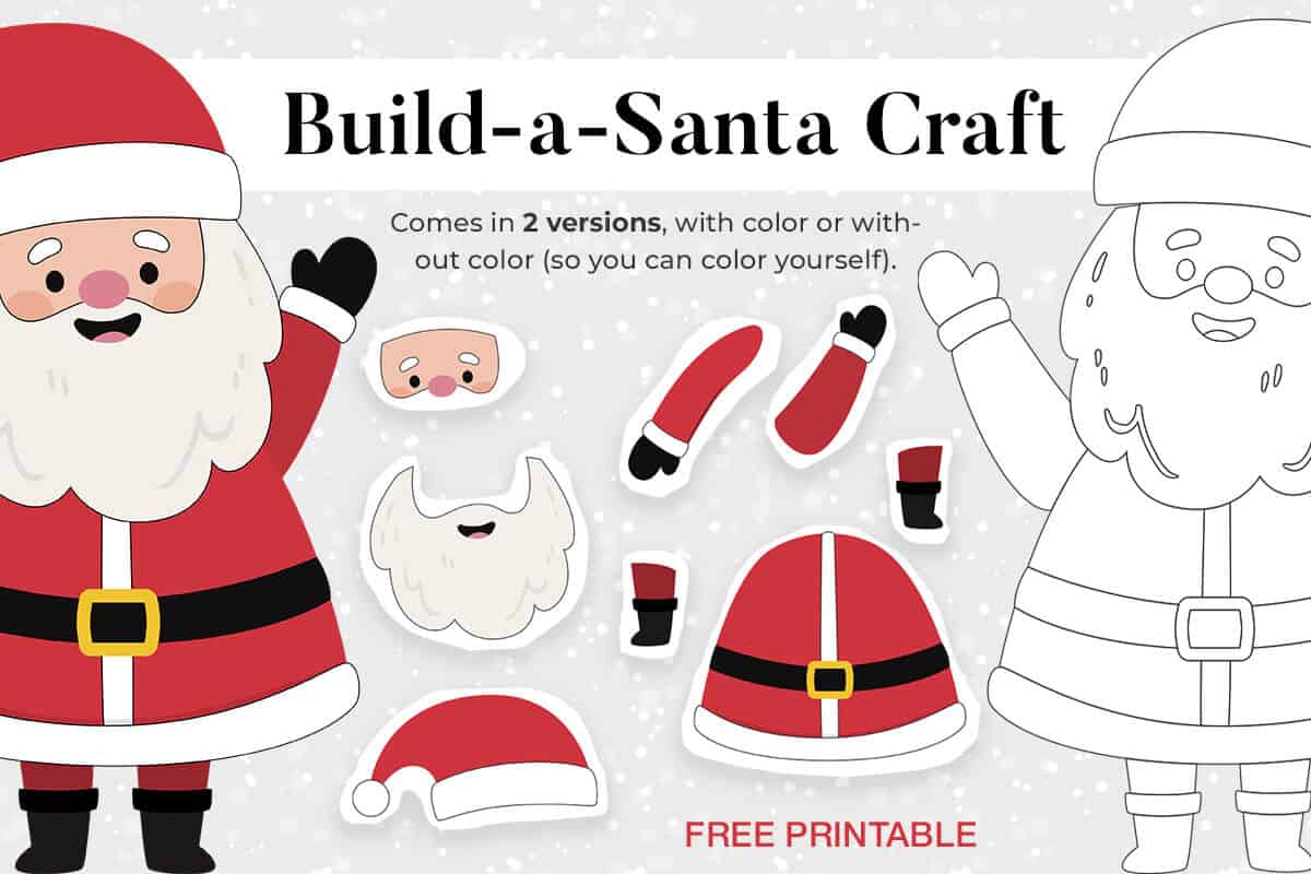Christmas Build-a-Santa Craft | Mrs. Merry
