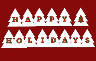 happy holidays banner free printable party decor