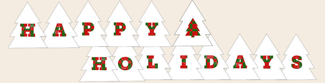 free printable happy holidays banner