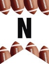free party decor football banner printable letter n