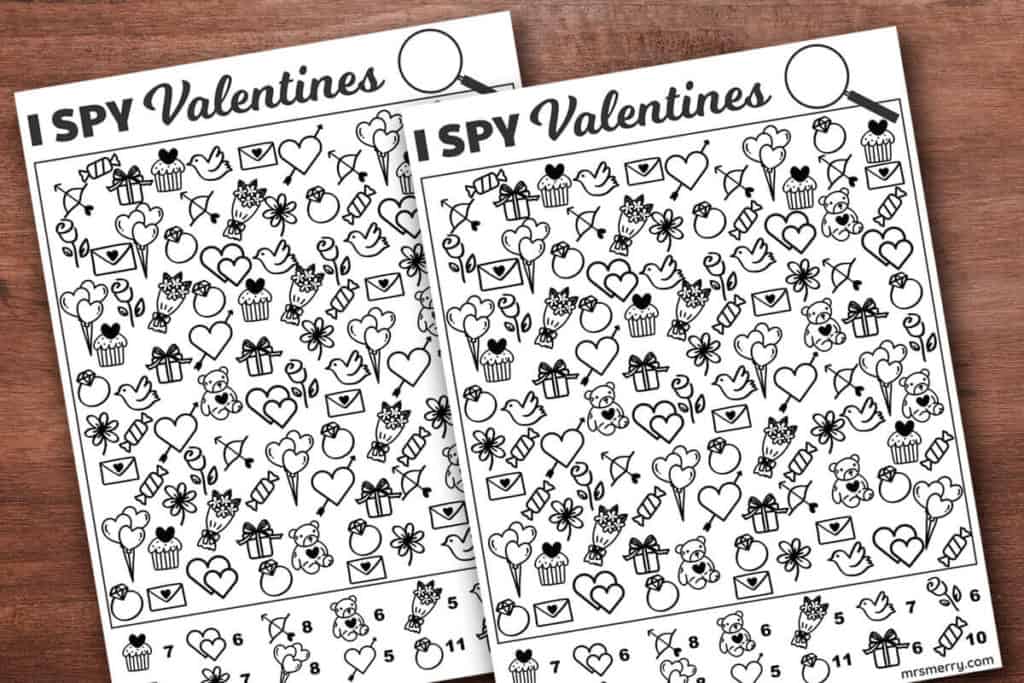 free i spy valentines printable