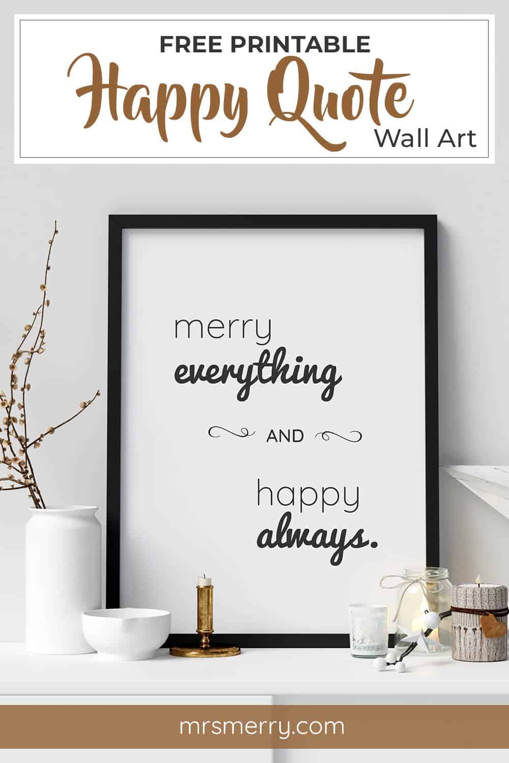 free printable merry quote wall decor