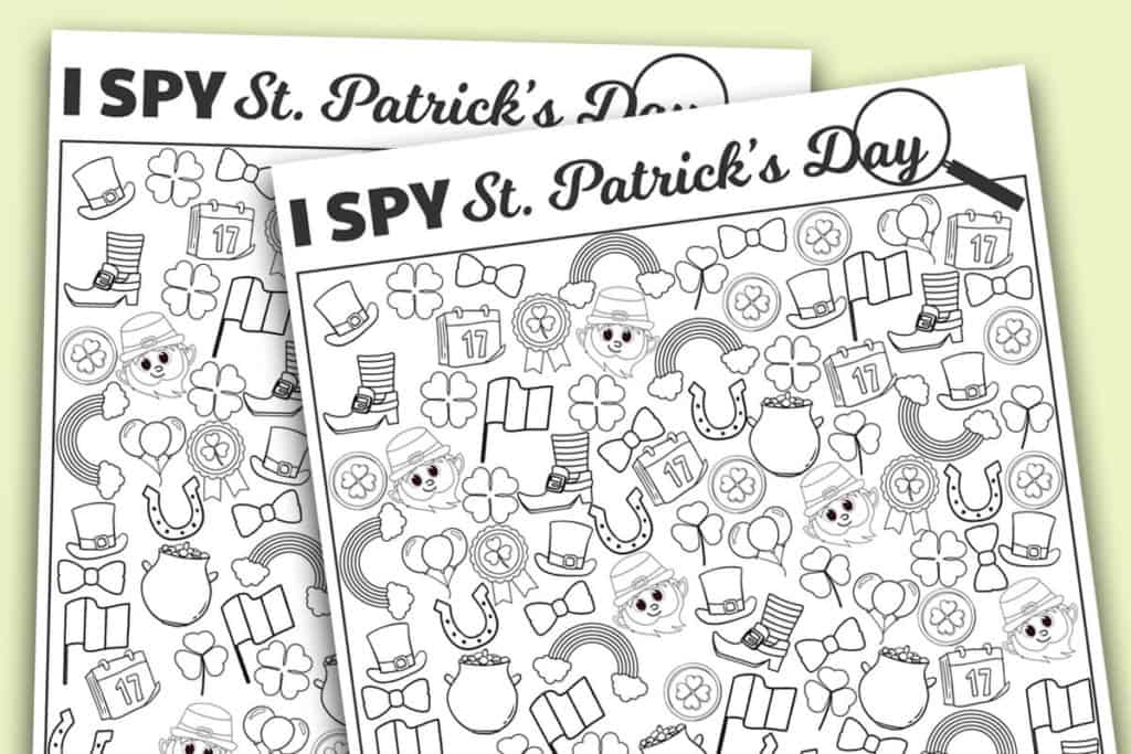 free printable i spy st. patrick's day