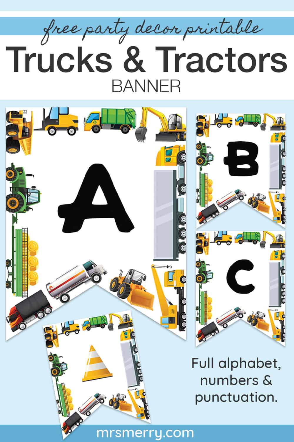 Party Decorations Tractor 5th Birthday Banner x 2 Personalised ANY NAME 
