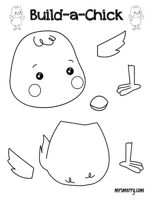 Free Kids Printable Build A Chick Craft Mrs Merry