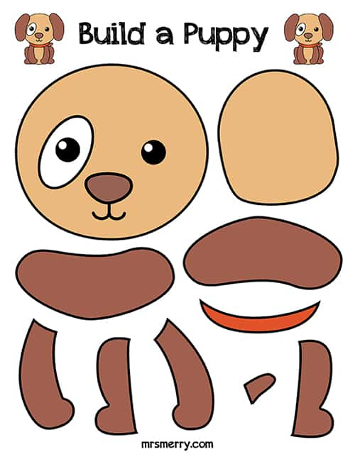 free kids printable build a puppy