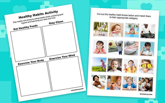 healthy habits free printable for kids