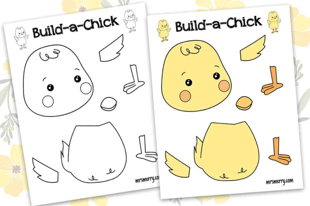 free kids printable build a chick activity