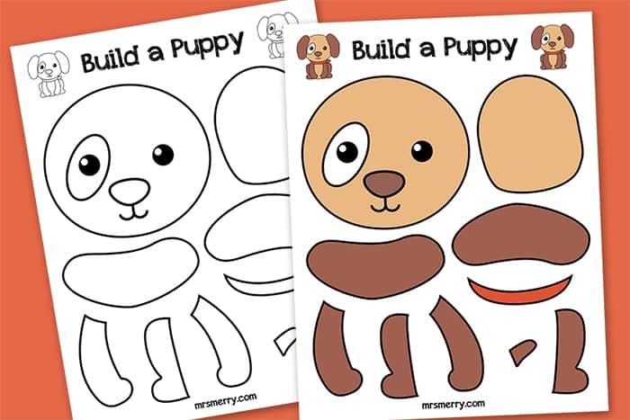 free kindergarten printable build a dog activity