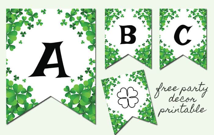 free party decor printable saint patricks day