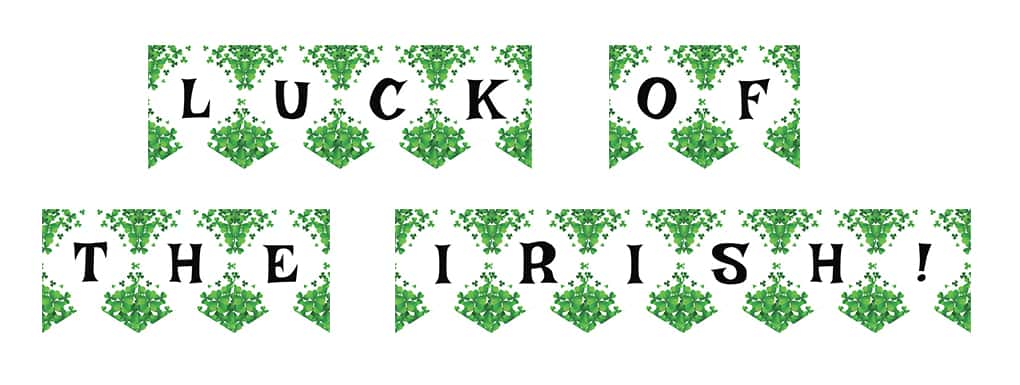 luck of the irish free printable st. patricks day banner