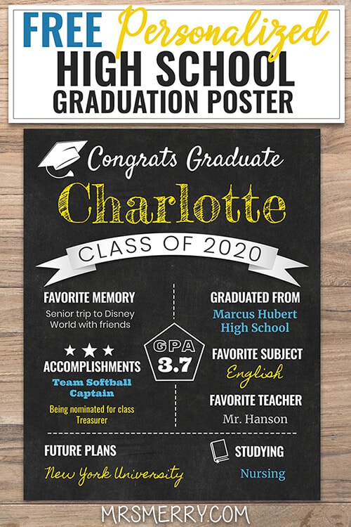 free personalized high school graduation sign