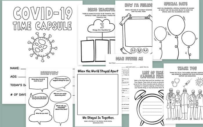 free kids printable covid-19 time capsule activity