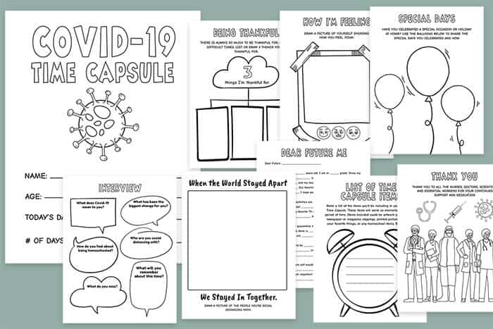 free kids printable covid-19 time capsule activity