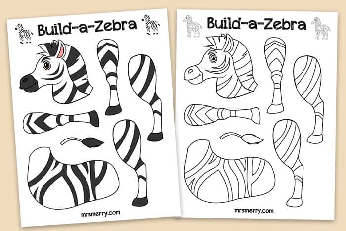 free printable for kids - make a zoo animal