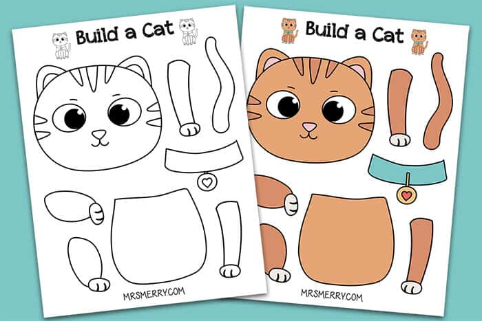 printable build a cat activity for kids