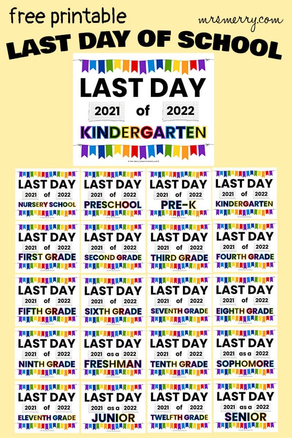 sign to hold up for last day of school
