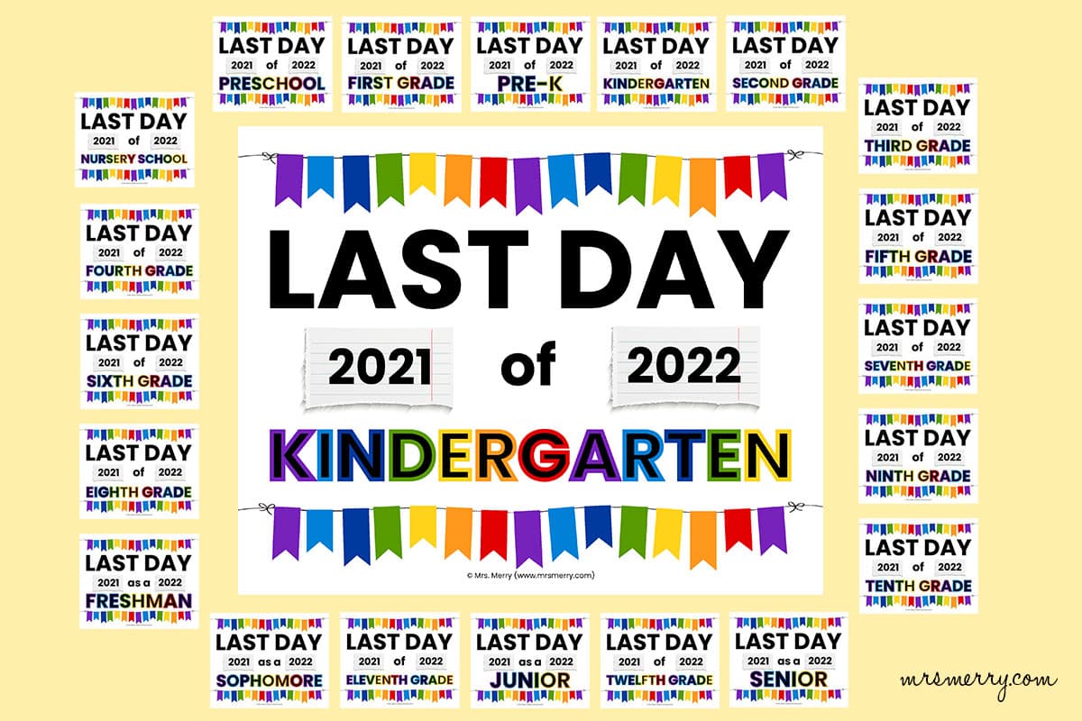 2021-2022 last day of school printable sign