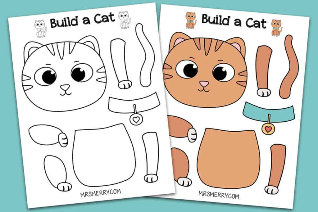 Free Printable Build a Cat Craft for Kids | Mrs. Merry