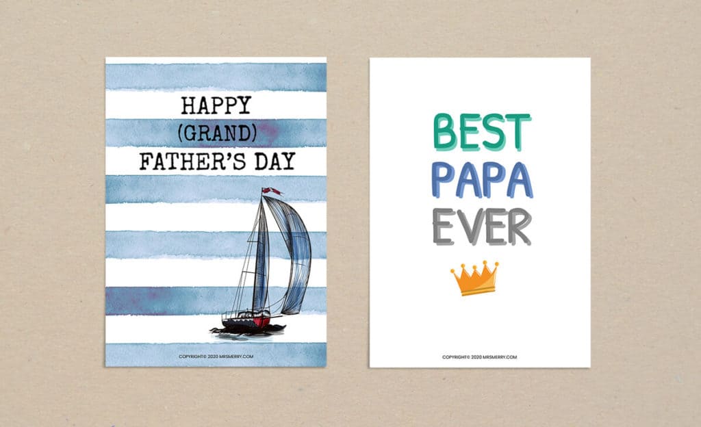 5x7 grandfathers day cards free printables