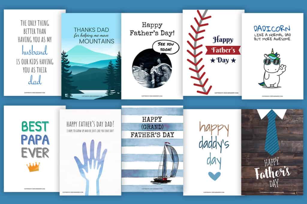 free father's day cards ideas printables