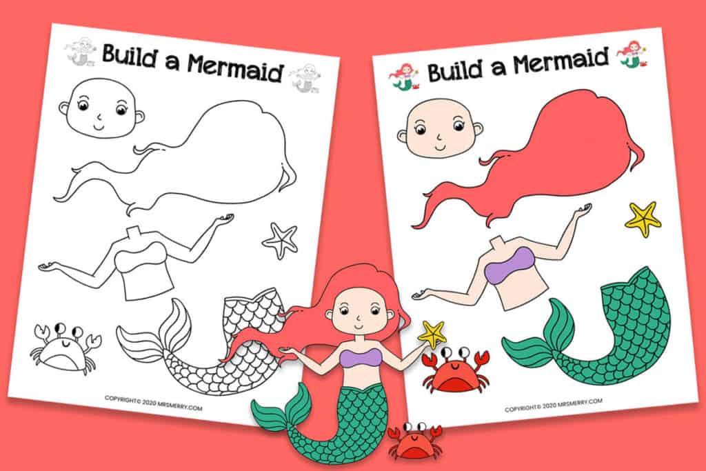 free easy mermaid printables for kids