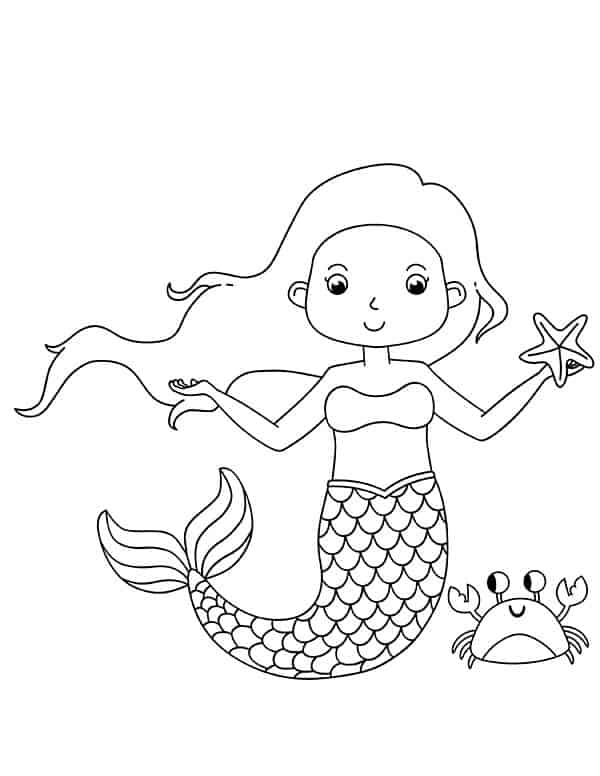 diy mermaid craft for kids - mermaid color pages