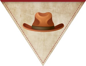 western free birthday banner cowboy hat
