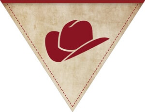 cowboy free birthday banner printable hat