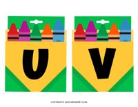 free printables back to school banner letters u and v