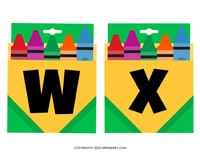 free printable back to school banner letters w and x