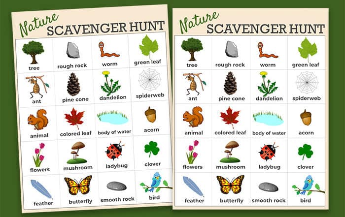 free scavenger hunt ideas for kids printable