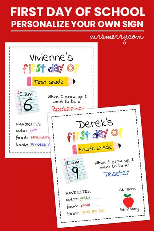 first day of school sign back to school pinterest