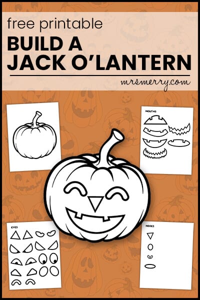 free build a jack o'lantern kids printable