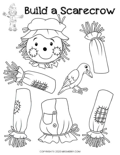Build a Scarecrow Printable Fall Kids Activity Mrs. Merry