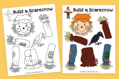 free kindergarten scarecrow craft for kids