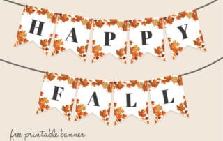 happy fall free fall banner printable