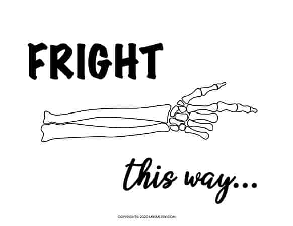 fright this way sign halloween signs