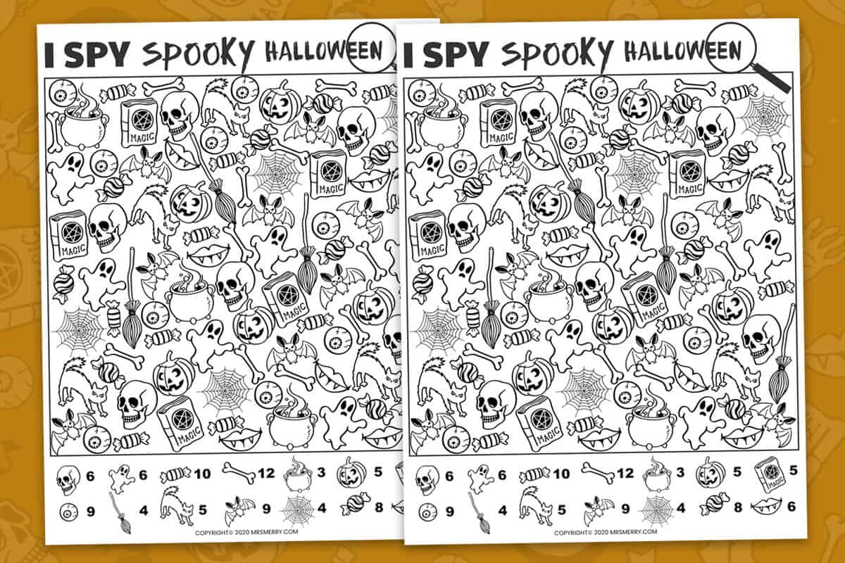 free printable i spy halloween spooky activity