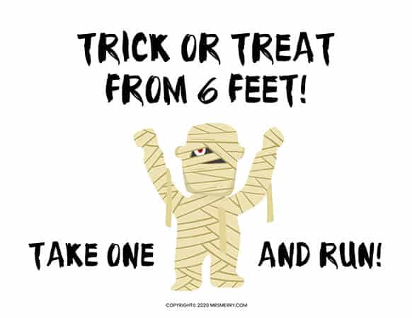 free trick or treat porch signs