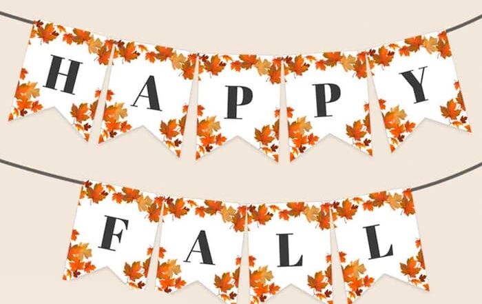 printable fall leaves banner