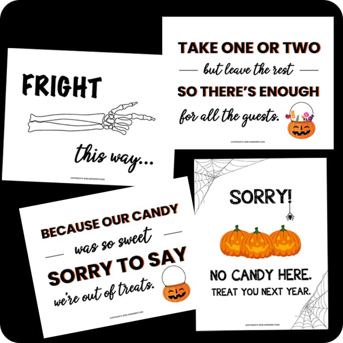 trick or treat signs printable