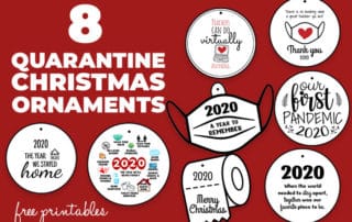 8 covid christmas ornaments - pandemic christmas printables