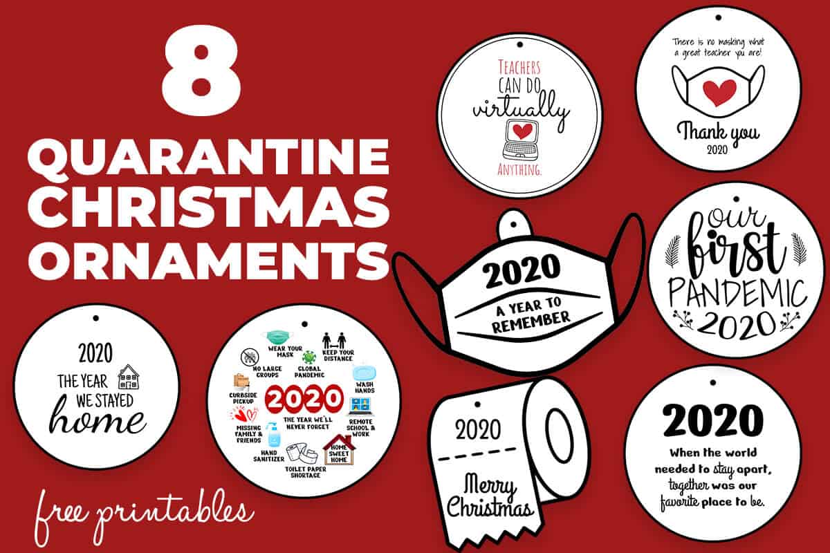 quarantine holiday ornaments - free printables